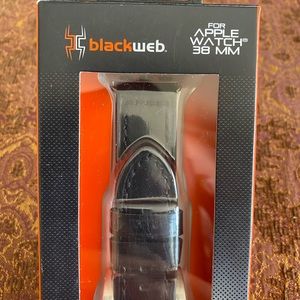 38mm Apple Watch replacement band blackweb leather